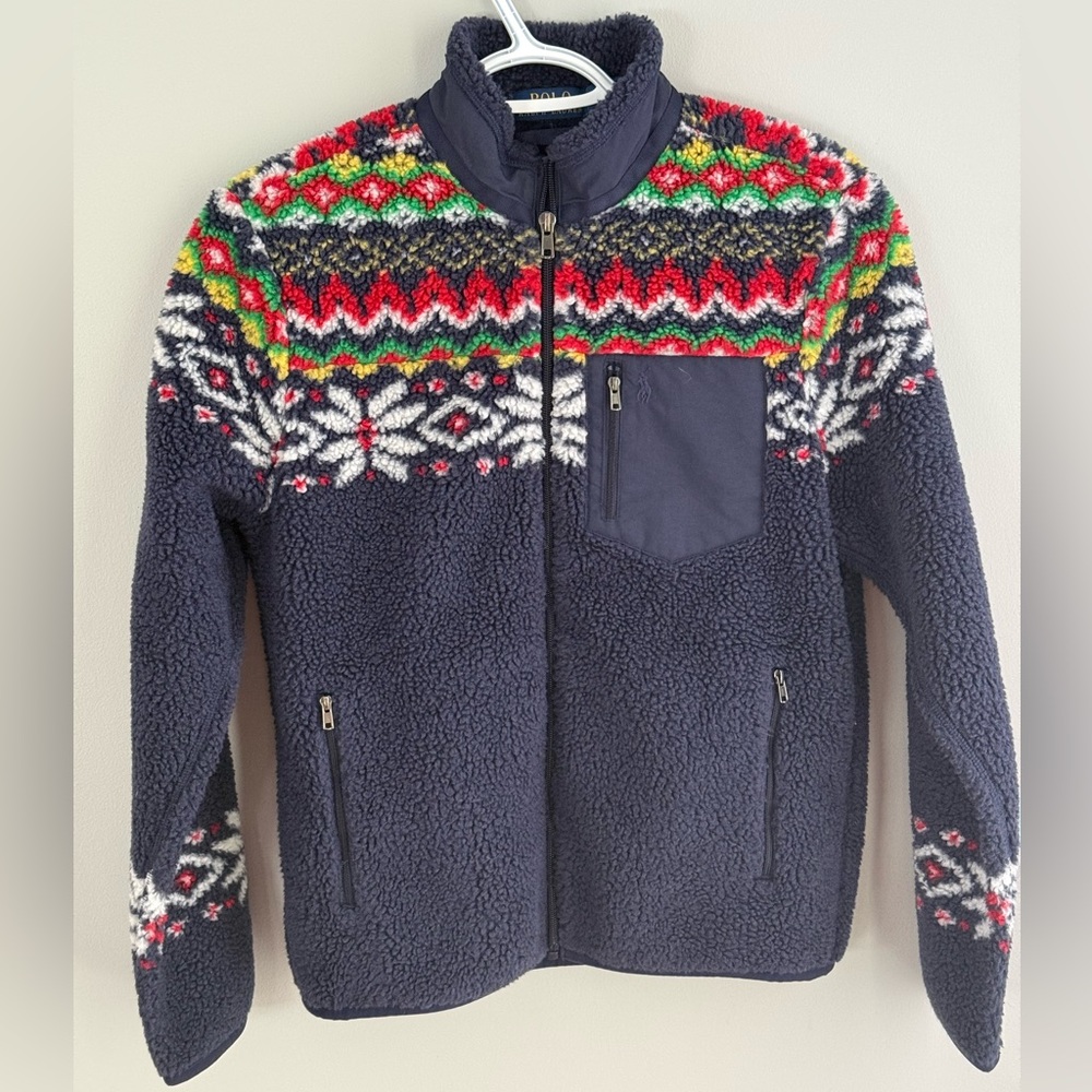 Ralph Lauren Fair Isle Teddy Fleece Jacket